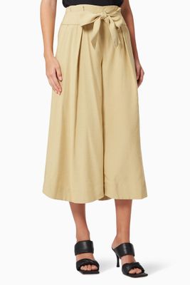 Belted Palazzo Culotte in Crepe Belted Palazzo Culotte in Crepe