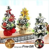 LED 20cm Mini Christmas Tree Ornaments Table Ornaments Small Tree for Home Decor New Year Navidad Pendant Accessories miniinthebox - thumbnail