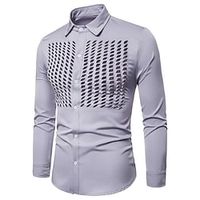 Men's Shirt Hot Stamping Polka Dot Graphic Turndown Street Casual Button-Down Print Long Sleeve Tops Casual Fashion Breathable Comfortable Gray Lightinthebox - thumbnail