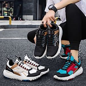 Men's Trainers Athletic Shoes Sporty Casual Daily Outdoor Running Shoes Walking Shoes PU Elastic Fabric Breathable Non-slipping Wear Proof White Black Blue Spring Summer Lightinthebox