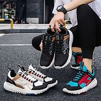 Men's Trainers Athletic Shoes Sporty Casual Daily Outdoor Running Shoes Walking Shoes PU Elastic Fabric Breathable Non-slipping Wear Proof White Black Blue Spring Summer Lightinthebox - thumbnail