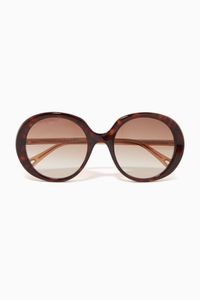 Oversized Round Sunglasses in Tortoiseshell Acetate