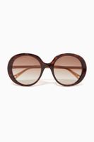 Oversized Round Sunglasses in Tortoiseshell Acetate - thumbnail