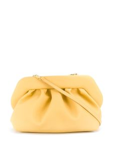 Themoirè pleated faux-leather clutch bag - Yellow