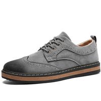 Men's Vintage Carved Metal Buckle Lace Up Casual Oxfords