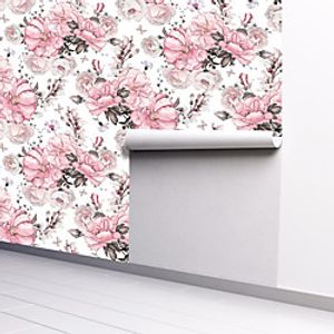 Floral Plants Cycle Color Home Decoration Comtemporary Vintage Wall Covering, PVC / Vinyl Material Self adhesive Wallpaper, Room Wallcovering miniinthebox