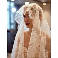 One-tier Vintage Inspired Wedding Veil Elbow Veils with Embroidery 55.12 in (140cm) Lace Lightinthebox