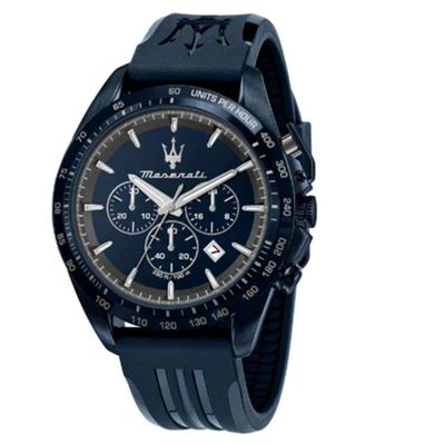 Maserati Traguardo 45mm Chr Blue Dial Blue Pla St Men'S Watch