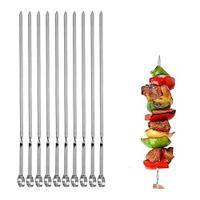 10pcs Metal Skewers for Grilling,15(38.5cm) Kabob Skewers,Flat BBQ Barbecue Skewer,Grilling Skewers Set,Reusable BBQ Lightinthebox