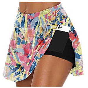 21Grams Women's High Waist Athletic Skort Running Skirt 2 in 1 Running Shorts with Built In Shorts Athletic Bottoms 2 in 1 Side Pockets Summer Fitness Gym Workout Running Training Exercise Quick Dry Lightinthebox