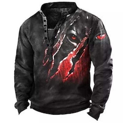 Men's Sweatshirt Pullover Black Standing Collar Tiger Graphic Prints Print Casual Daily Sports 3D Print Streetwear Designer Casual Spring   Fall Clothing Apparel Hoodies Sweatshirts  Long Sleeve Lightinthebox