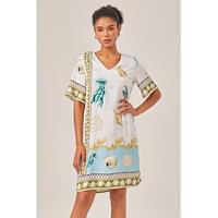 Resort-Style Ocean Print Straight-Cut Dress