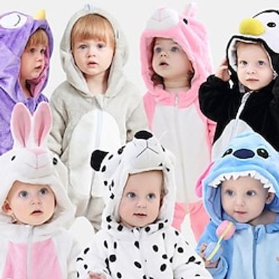 Kid's Kigurumi Pajamas Nightwear Onesie Pajamas Animal Animal Onesie Pajamas Cute Flannelette Cosplay For Boys and Girls Animal Sleepwear Cartoon Lightinthebox