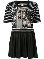 Antonio Marras striped pleated T-shirt - Black - thumbnail