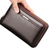 Waterproof PU Leather Clutch Bag Men Wallet 7 Card Holders Coin Bag Phone Bag