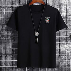 Men's Unisex Tee T shirt Hot Stamping Graphic Prints Letter Plus Size Print Short Sleeve Casual Tops Cotton Basic Fashion Designer Big and Tall White Black Khaki miniinthebox
