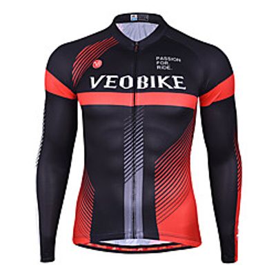 Men's Long Sleeve Cycling Jersey Spandex Black  Red Blue  Black Stripes Bike Top Mountain Bike MTB Road Bike Cycling Quick Dry Sports Clothing Apparel  Athleisure Lightinthebox