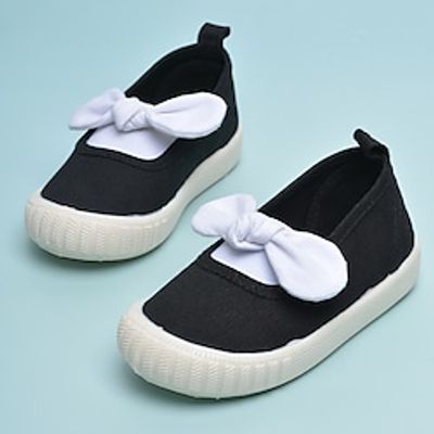 Girls' Sneakers Sports  Outdoors Casual Comfort School Shoes Canvas Breathability Sporty Look Little Kids(4-7ys) Home Daily Walking Shoes LeisureSports White Black Spring Summer  Color Block Lightinthebox