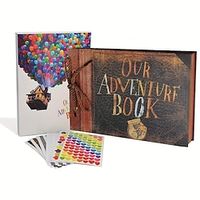 Adventure Park Christmas Handmade Baby Photo Album, Leather Cover, 3D Vintage Design Photo Commemorative Book, Ideal Gift For Couples, Friends, Valentine's Day Gift Lightinthebox - thumbnail