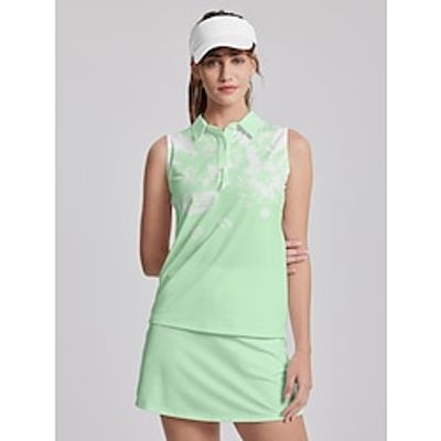 Women's Golf Polo Shirt Yellow Light Green Light Red Sleeveless Top Ladies Golf Attire Clothes Outfits Wear Apparel Lightinthebox