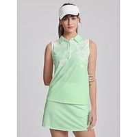 Women's Golf Polo Shirt Yellow Light Green Light Red Sleeveless Top Ladies Golf Attire Clothes Outfits Wear Apparel miniinthebox