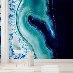 Abstract Marble Wallpaper Mural Art Deco Blue Marble Wall Covering Sticker Peel and Stick Removable PVC/Vinyl Material Self Adhesive/Adhesive Required Wall Decor for Living Room Kitchen Bathroom miniinthebox