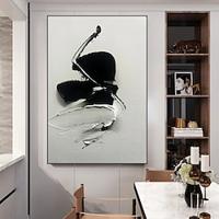 Handmade Color Grey Original Abstract Modern Thick Black Oil Painting On Canvas Handpainted Wall Art For Office Frame Ready To Hang Lightinthebox