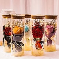 Artificial Rose Soap Sunflower Wishing Bottle LED Light Gift Bag Set Valentine's Day Birthday Anniversary Gift For Women Teacher 237CM miniinthebox - thumbnail