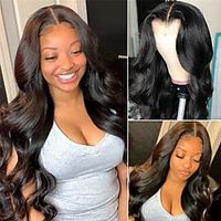 Headband Wig180 13x4 Lace  Undetected Transparent Swiss Lace Front Wig Brazilian Body Wave Human Hair Wigs Lightinthebox - thumbnail