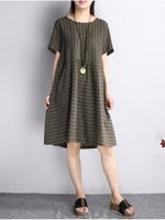 Casual Stitching Striped Dress