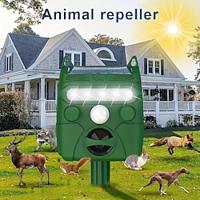 Solar powered animal repeller with 5 operating modes sensitivity adjustment button and LED flash to repel animals. Note Not suitable for repelling large animals. Lightinthebox