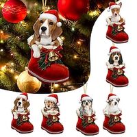 Christmas Tree Ornaments 2D Acrylic Hanging Decorations Xmas Ornament 2023 Crafts Hanging Ornament New Year Festive Party Supplies Room Hanging Decor miniinthebox - thumbnail