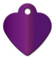 ID Tag Heart Small Purple Small