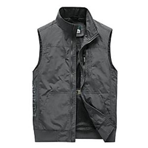 Men's Fishing Vest Outdoor Breathable Mesh Multi-Pockets Quick Dry Lightweight Vest / Gilet Spring, Fall, Winter, Summer Fishing Photography Camping  Hiking Black Army Green Khaki / Cotton miniinthebox
