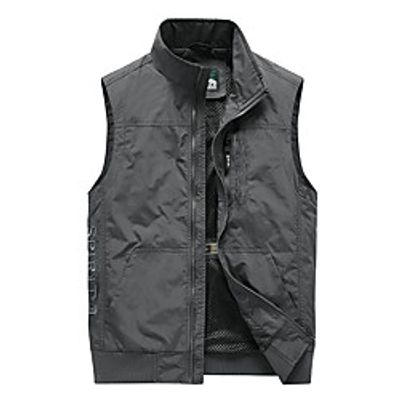 Men's Fishing Vest Outdoor Breathable Mesh Multi-Pockets Quick Dry Lightweight Vest / Gilet Spring, Fall, Winter, Summer Fishing Photography Camping  Hiking Black Army Green Khaki / Cotton miniinthebox
