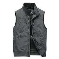 Men's Fishing Vest Outdoor Breathable Mesh Multi-Pockets Quick Dry Lightweight Vest / Gilet Spring, Fall, Winter, Summer Fishing Photography Camping  Hiking Black Army Green Khaki / Cotton miniinthebox - thumbnail