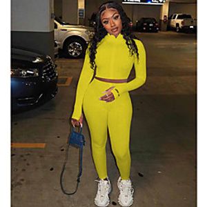 Women's Women Plain Two Piece Set Tracksuit Pant Tops Lightinthebox