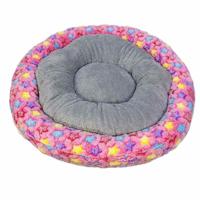 Coco Kindi Cow Pattern Washable Pizza Fur Bed For Dogs & Cats - Size 2 Fluffy Pink