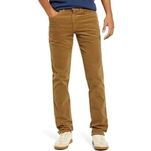 Men's Dress Pants Corduroy Pants Winter Pants Trousers Suit Pants Pocket Plain Comfort Breathable Outdoor Daily Going out Fashion Casual Dark Khaki Black miniinthebox