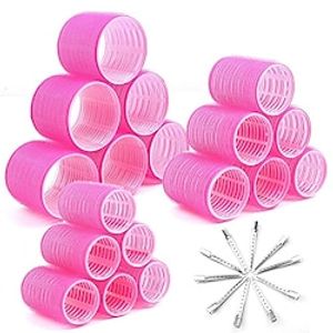 Jumbo Hair Curlers Rollers with Clips, 28 Pcs Big Rollers for Hair Set with 3 Sizes Self Grip Hair Roller for Long Medium Short Thick Thin Hair Bangs Volume, Salon Hair Dressing DIY Hair Roller Lightinthebox