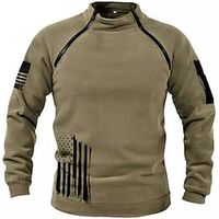 Men's Pullover Quarter Zipper Sweatshirt Blue Khaki Dark Gray Brown High Neck Graphic Prints National Flag Zipper Print Casual Daily Sports 3D Print Basic Casual Big and Tall Spring   Fall Clothing miniinthebox - thumbnail