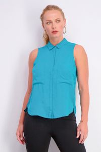 Womens Plain Blouse  Teal