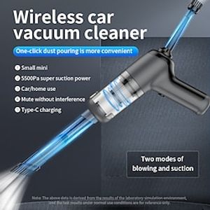 Wireless Mini Vacuum Cleaner 5500Pa Handheld Large Suction Car Vacuum Cleaner For Home Car Vacuum Cleaner Pet Hair Absorber miniinthebox