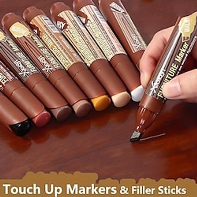1pc Furniture Repair Marker Pen Wood Cabinet Floor Touch Up  Filler Sticks Scratches Restore Kit Patch Paint Pen Composite Repair miniinthebox