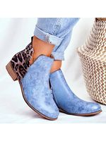 Women's low heel colorblock leopard Martin boots Women's low heel colorblock leopard Martin boots