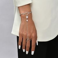 Women's Bracelet Thick Chain Fashion Wedding Heart Elegant Fashion Cute Alloy Bracelet Jewelry Silver For Party Evening Gift Birthday Lightinthebox - thumbnail