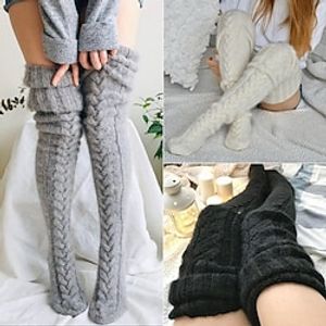 Women's Stockings Thick Winter Warm Socks Party Gift Daily Retro Polyester Knit Acrylic Fibers Casual Warm Casual  Daily 1 Pair Lightinthebox