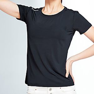 Women's T shirt Hiking Tee shirt Short Sleeve Crew Neck Tee Tshirt Top Outdoor Ultra Light (UL) Ultraviolet Resistant Quick Dry Lightweight Autumn  Fall Spring Summer Chinlon Elastane Solid Color Lightinthebox