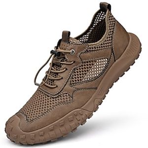 Men's Loafers  Slip-Ons Flat Sandals Outdoor Hiking Sandals Driving Loafers Vintage Casual Outdoor Daily Walking Shoes Mesh Cowhide Breathable Black Brown Summer Spring Lightinthebox