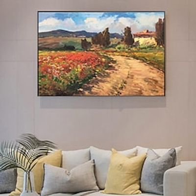 Hand-painted Wall Art Landscapes Handmade Country Life Oil Painting Kitchen Wall Decor Large Wall Art Original Gift No Frame Lightinthebox